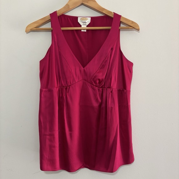 Talbots Tops - VTG Talbots Petites Silk Babydoll Camisole 6 Fuchsia Sleeveless Y2K 2000s Cami